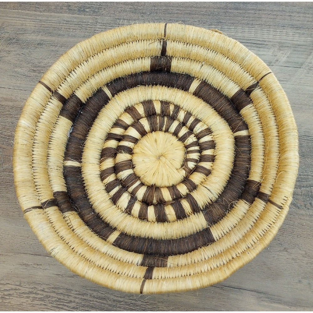 Hand Woven Coil Wall Tray Made In Kenya Natural Materials Diameter:9.5"